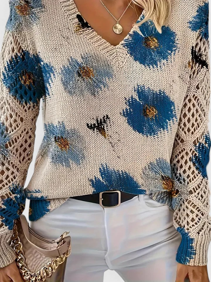 Sarah - Elegant Sweater with floral pattern