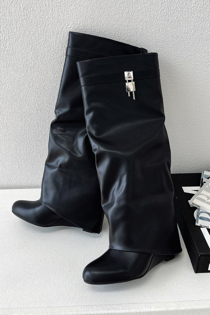 Marcella - Women's Black Knee-High Boots