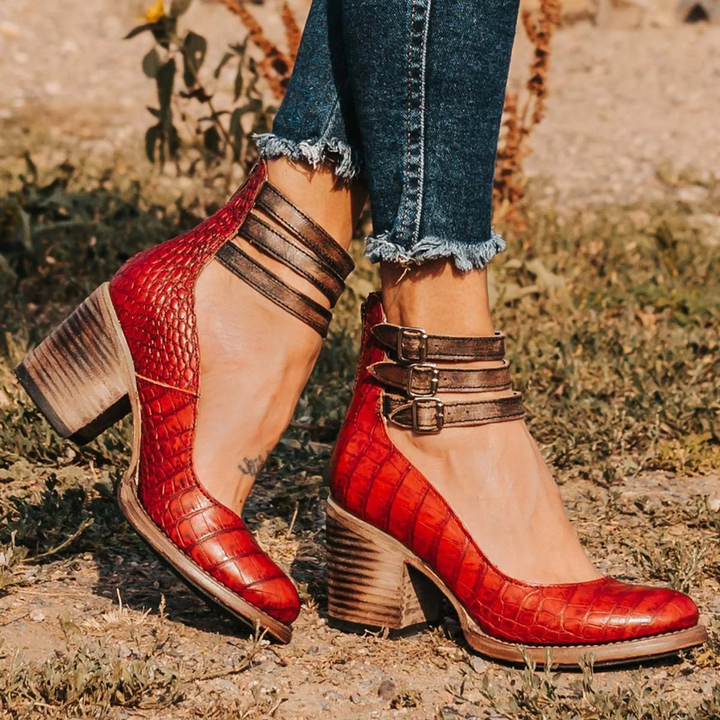 Margot - Multi-Strap Heels with Thick Heel