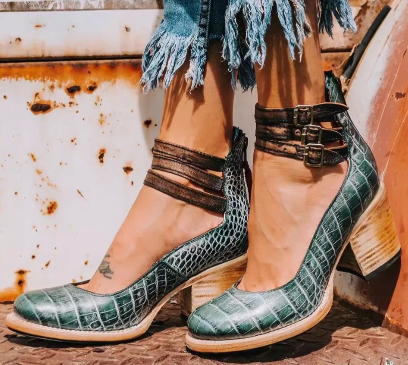 Margot - Multi-Strap Heels with Thick Heel