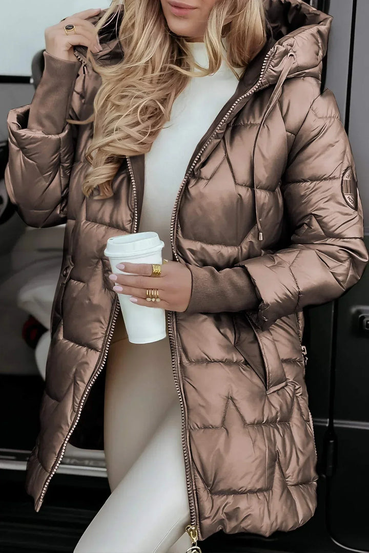 Linda - Elegant Winter Coat with Hood and Padding