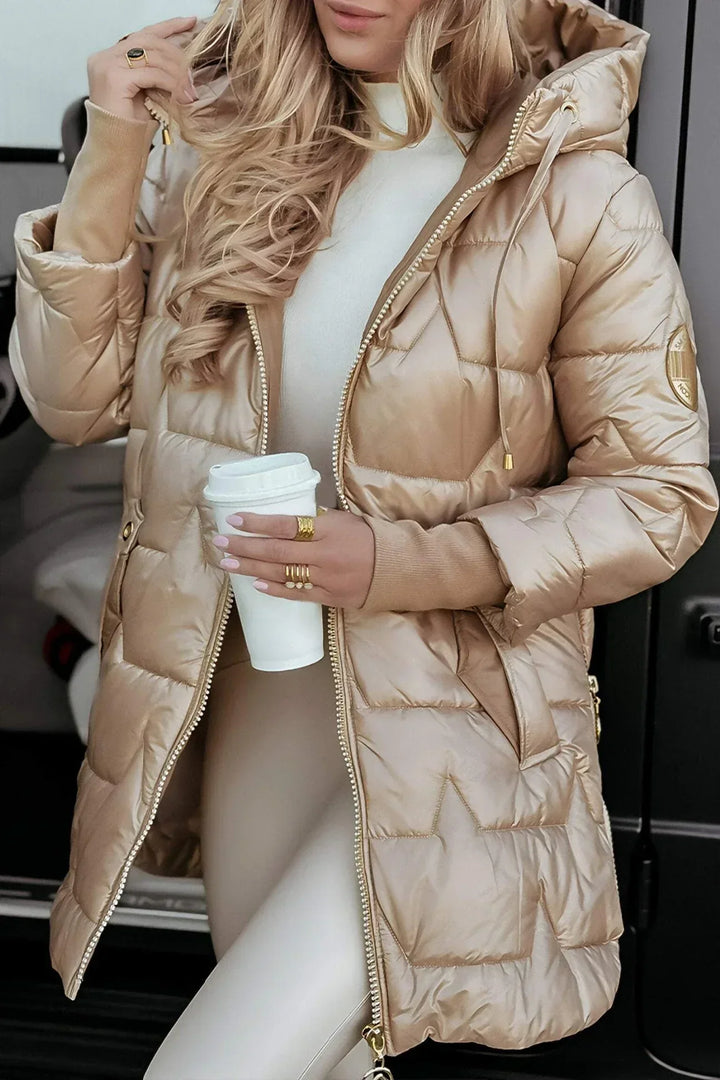 Linda - Elegant Winter Coat with Hood and Padding