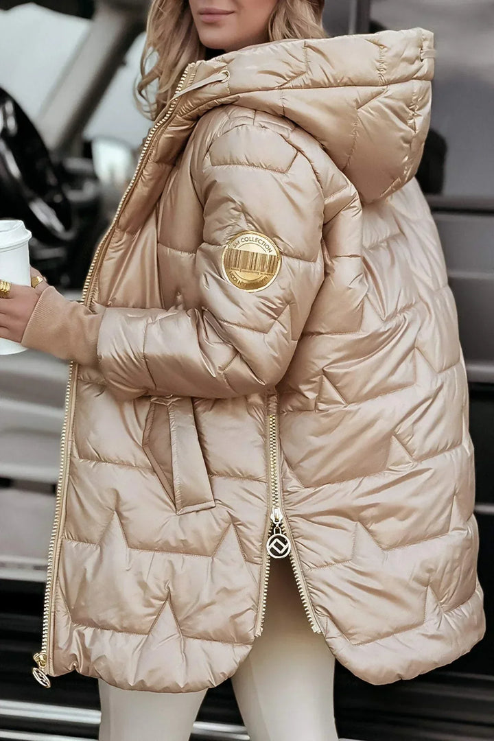 Linda - Elegant Winter Coat with Hood and Padding