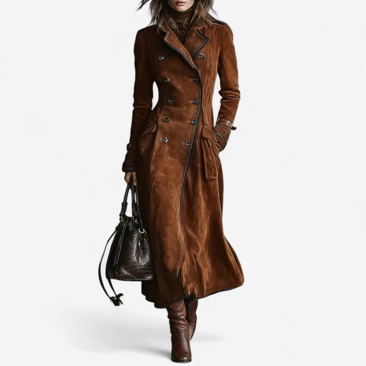 Calliope - Elegant Suede Trench Coat