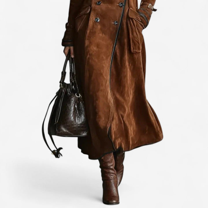 Calliope - Elegant Suede Trench Coat