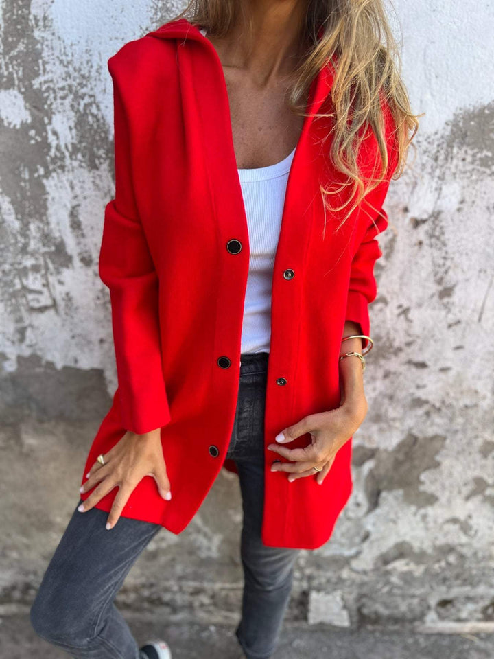 Gertrude - Casual Hoodie Jacket with Buttons