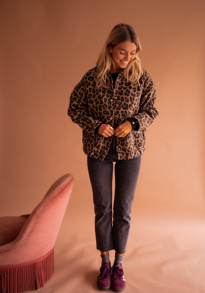 Claire - Bold Style Jacket with Leopard Print