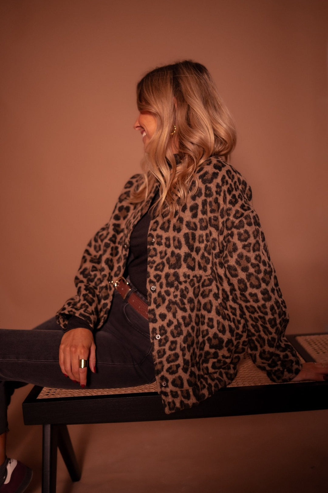 Claire - Bold Style Jacket with Leopard Print