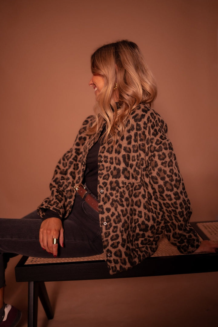Claire - Bold Style Jacket with Leopard Print