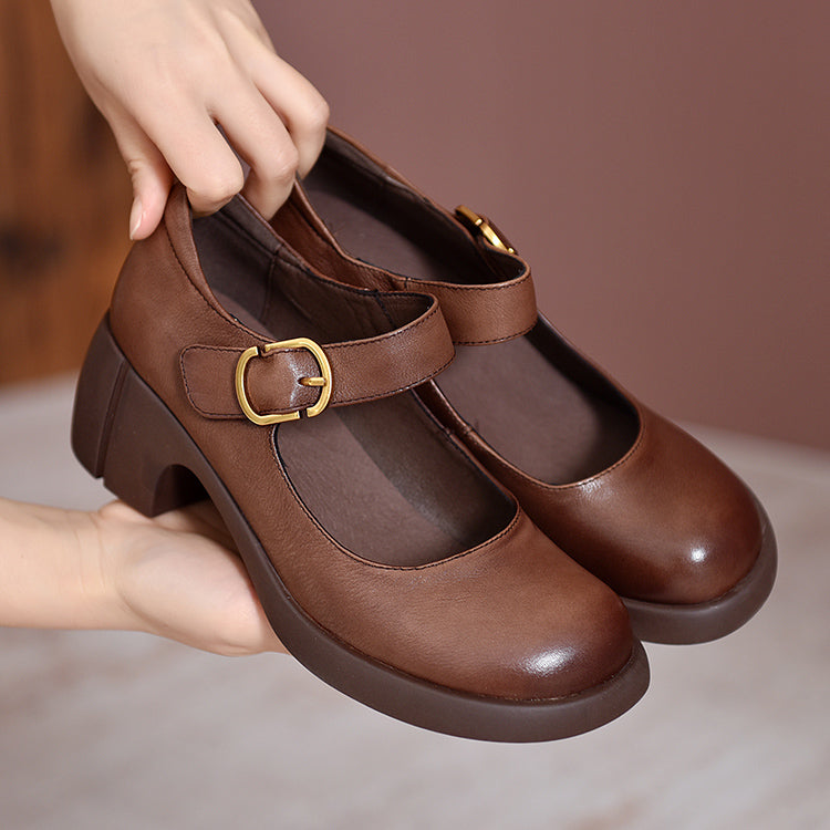 Clara - Agnes Leather Mary Janes