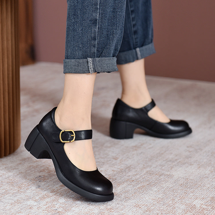 Clara - Agnes Leather Mary Janes