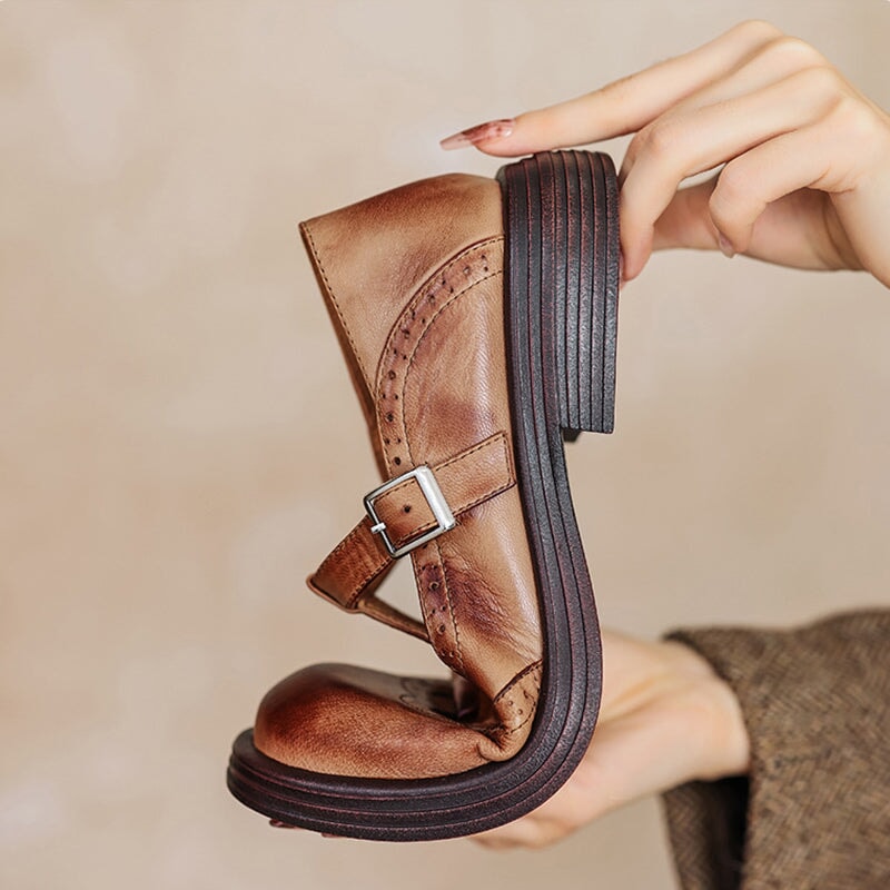 Mattea - Elegant Mary Janes Made Of Leather