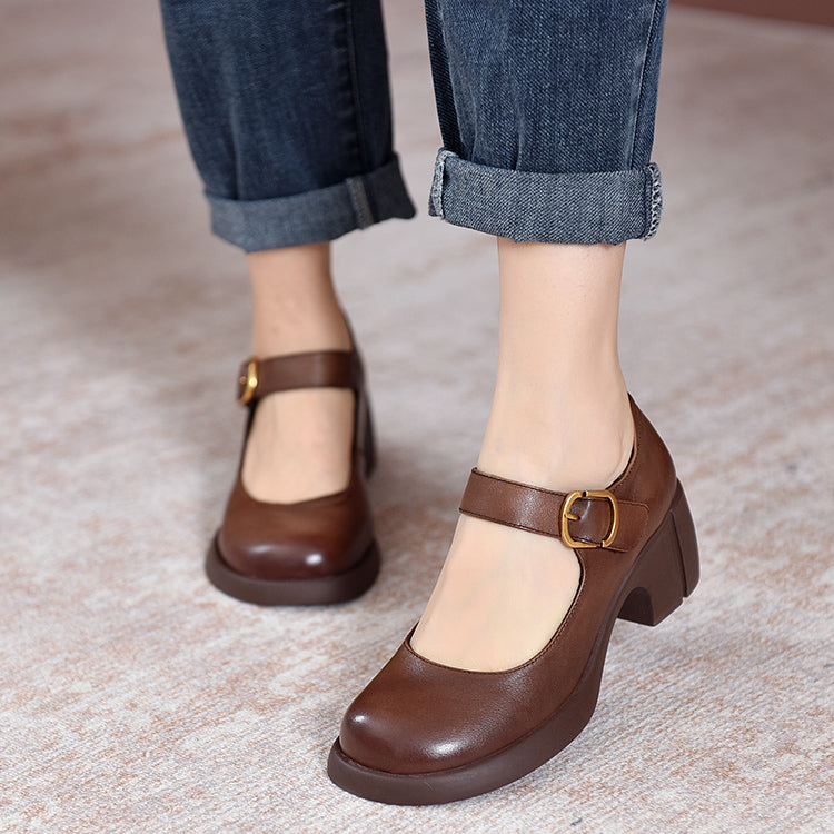 Clara - Agnes Leather Mary Janes