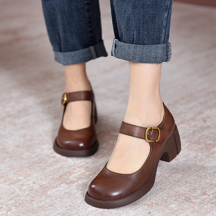 Clara - Agnes Leather Mary Janes