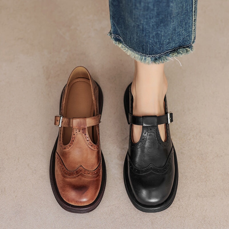Mattea - Elegant Mary Janes Made Of Leather