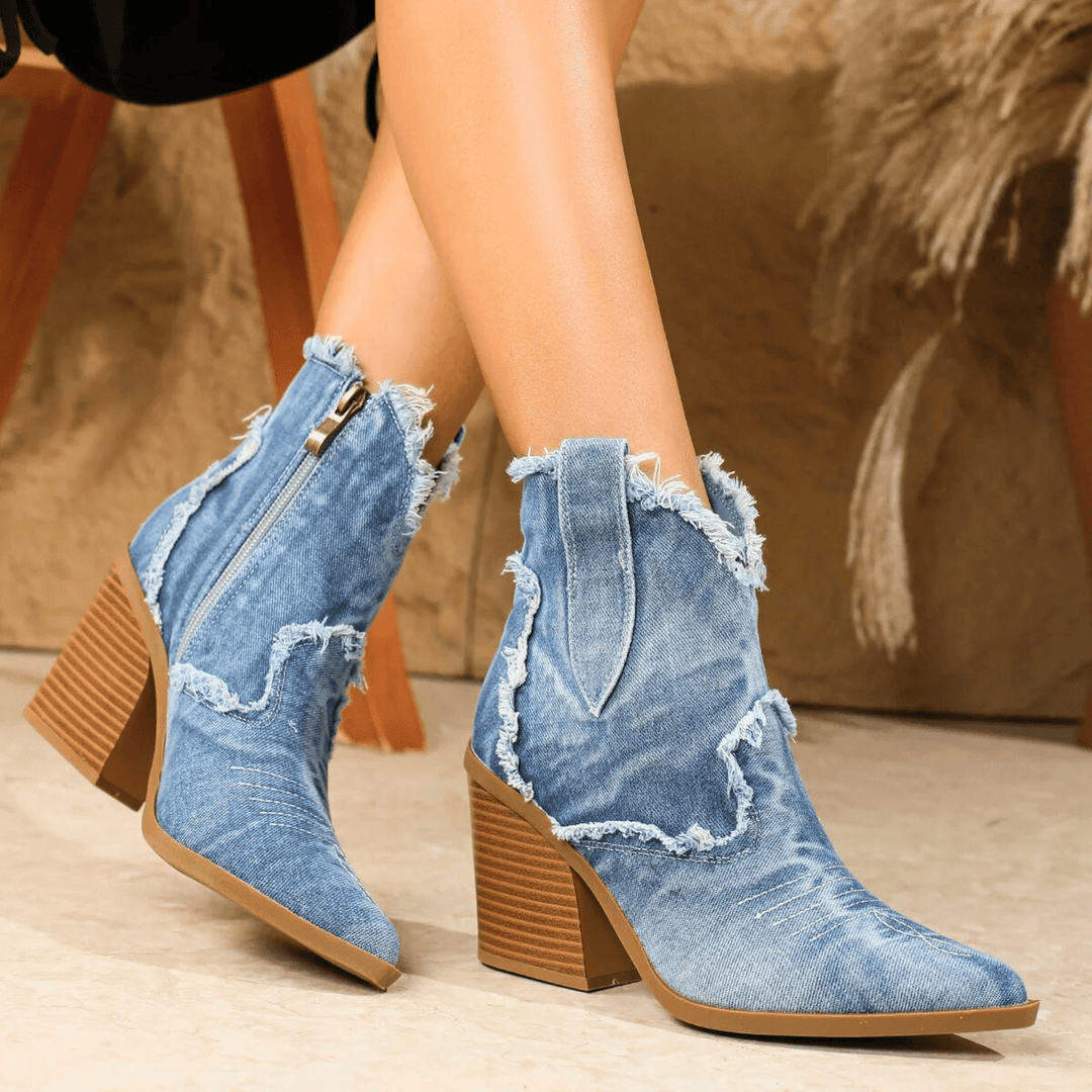 Celeste - Denim Ankle Boots