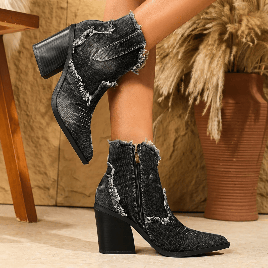 Celeste - Denim Ankle Boots