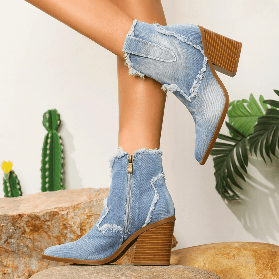 Celeste - Denim Ankle Boots