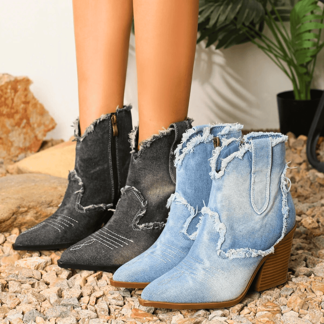 Celeste - Denim Ankle Boots