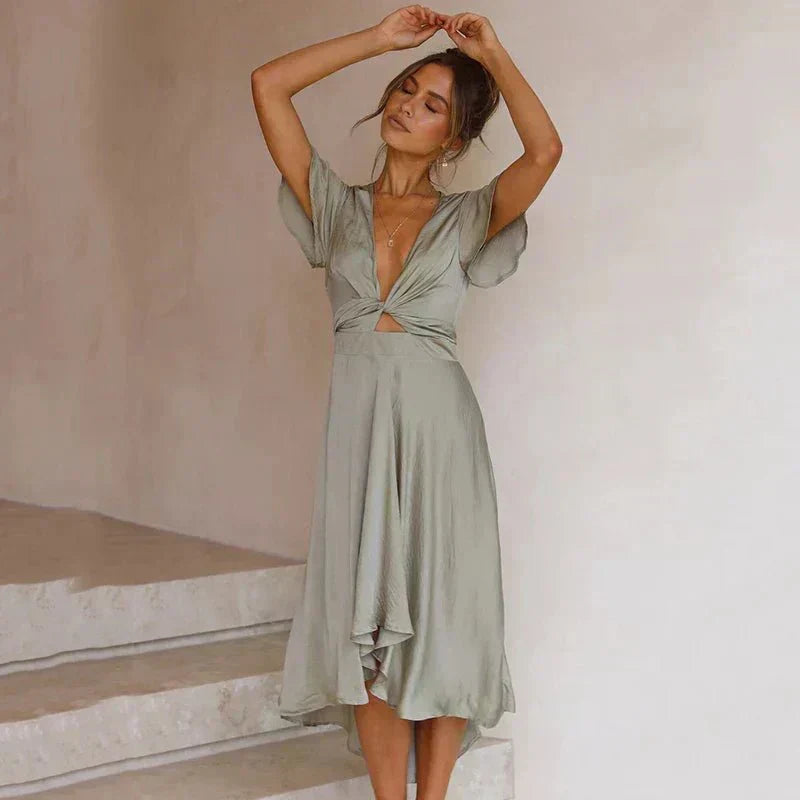 Rosella - Elegant Midi Dress with Ruffles