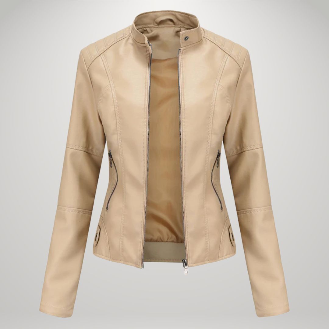 Ella - Faux Leather Biker Jacket