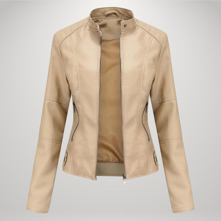Ella - Faux Leather Biker Jacket