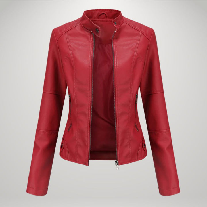 Ella - Faux Leather Biker Jacket