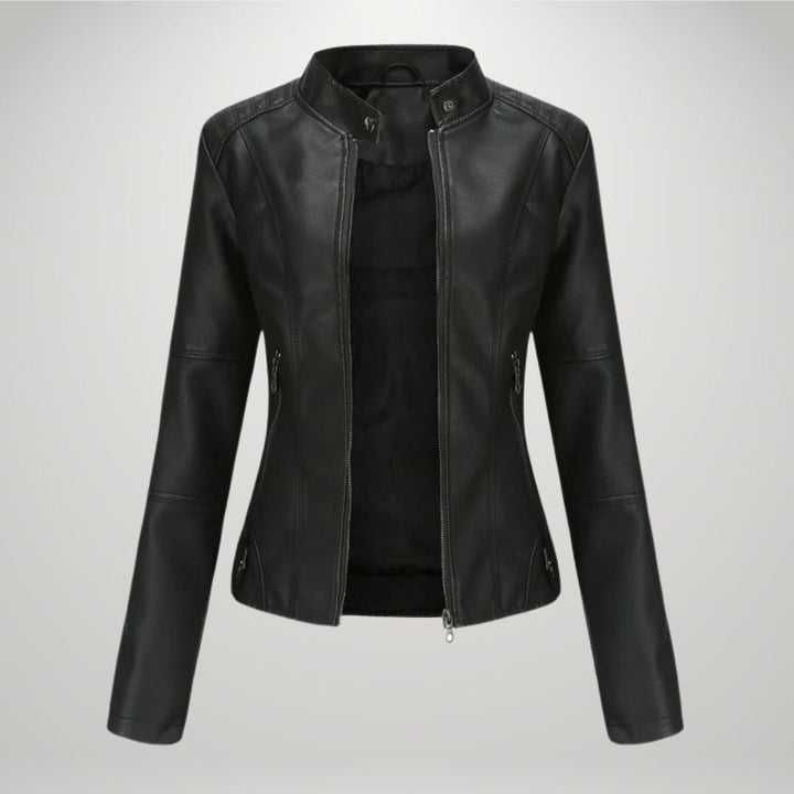 Ella - Faux Leather Biker Jacket