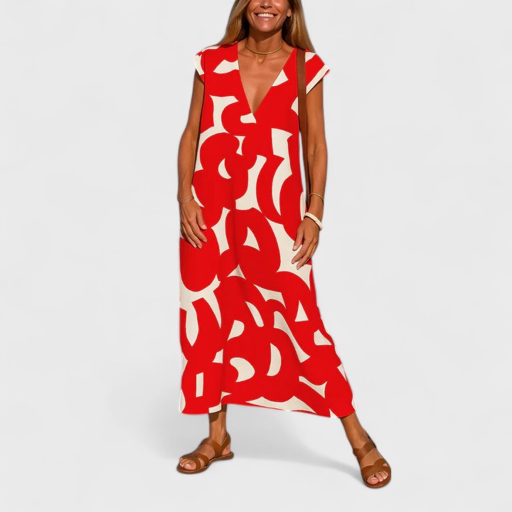Olivia - Flowing V-Neck Dress